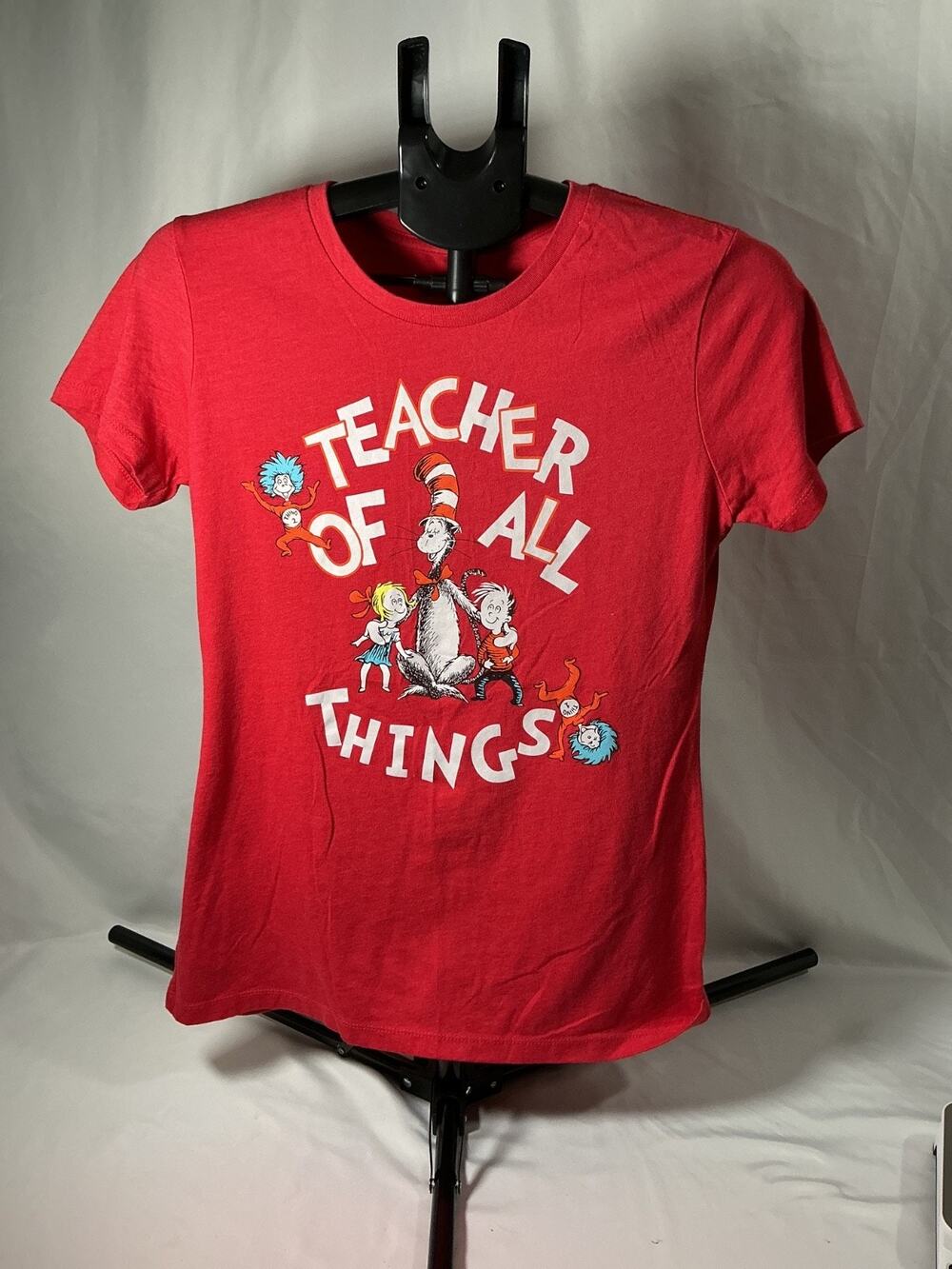 Womens T Shirt Universal Studios Cat in the Hat Teacher of All Things L